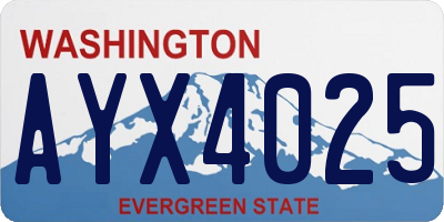 WA license plate AYX4025