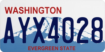 WA license plate AYX4028