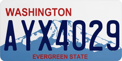 WA license plate AYX4029