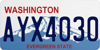 WA license plate AYX4030