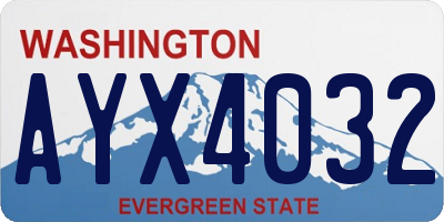 WA license plate AYX4032