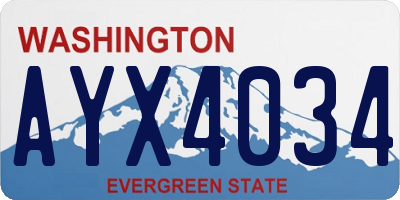 WA license plate AYX4034