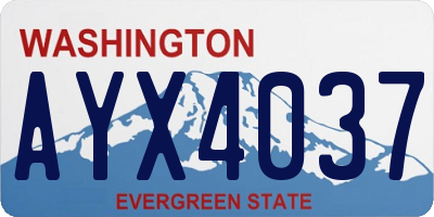 WA license plate AYX4037