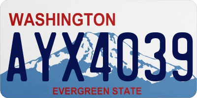 WA license plate AYX4039