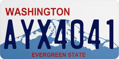 WA license plate AYX4041