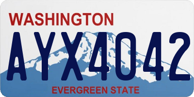 WA license plate AYX4042