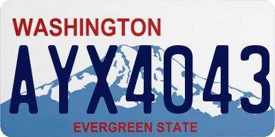 WA license plate AYX4043