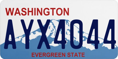 WA license plate AYX4044