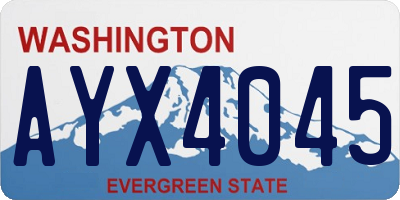 WA license plate AYX4045