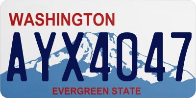 WA license plate AYX4047