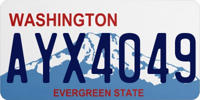 WA license plate AYX4049