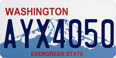 WA license plate AYX4050