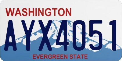 WA license plate AYX4051