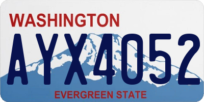 WA license plate AYX4052