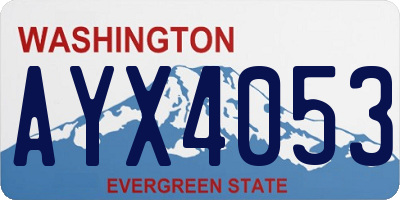 WA license plate AYX4053