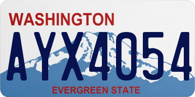 WA license plate AYX4054