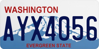 WA license plate AYX4056