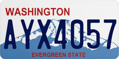 WA license plate AYX4057