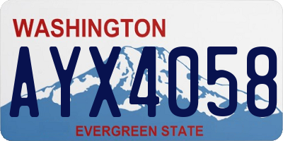 WA license plate AYX4058