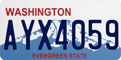 WA license plate AYX4059