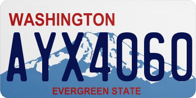 WA license plate AYX4060