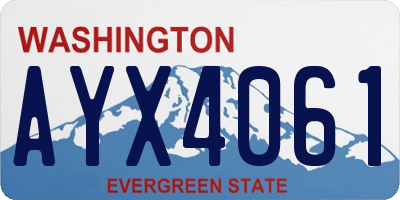 WA license plate AYX4061