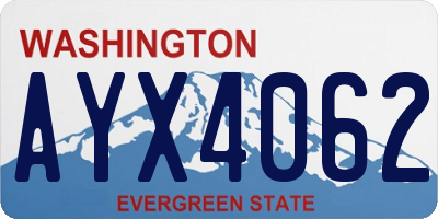 WA license plate AYX4062