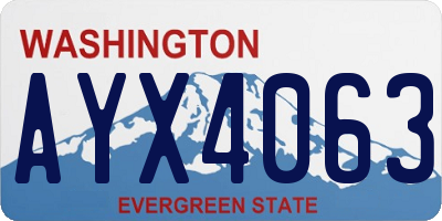 WA license plate AYX4063