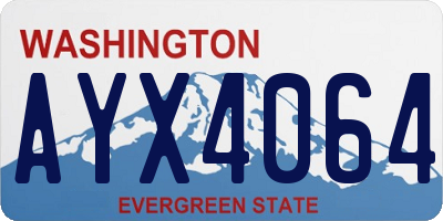 WA license plate AYX4064