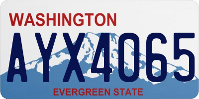 WA license plate AYX4065