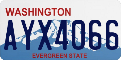 WA license plate AYX4066