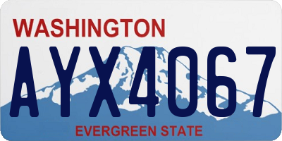 WA license plate AYX4067