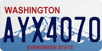 WA license plate AYX4070