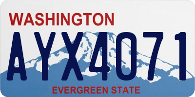 WA license plate AYX4071