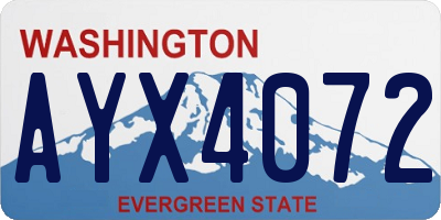 WA license plate AYX4072