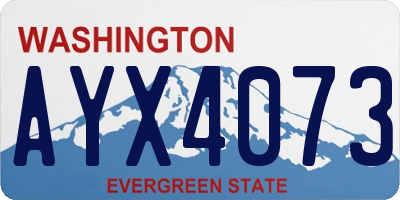 WA license plate AYX4073