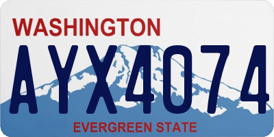 WA license plate AYX4074