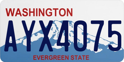 WA license plate AYX4075