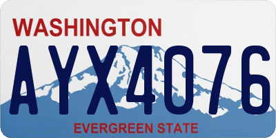 WA license plate AYX4076