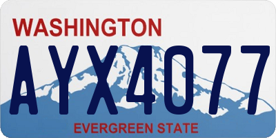 WA license plate AYX4077