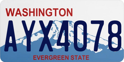 WA license plate AYX4078