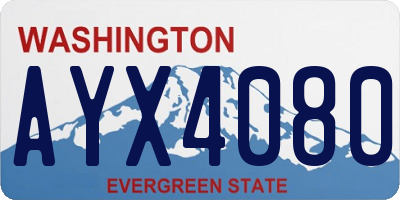 WA license plate AYX4080