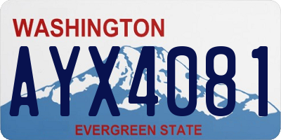 WA license plate AYX4081