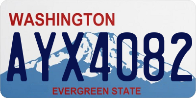 WA license plate AYX4082