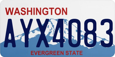 WA license plate AYX4083