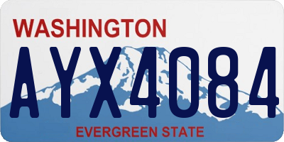 WA license plate AYX4084