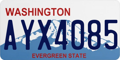 WA license plate AYX4085