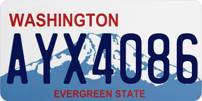 WA license plate AYX4086