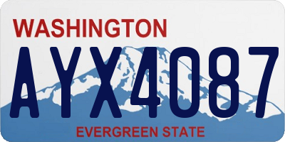 WA license plate AYX4087