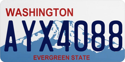 WA license plate AYX4088